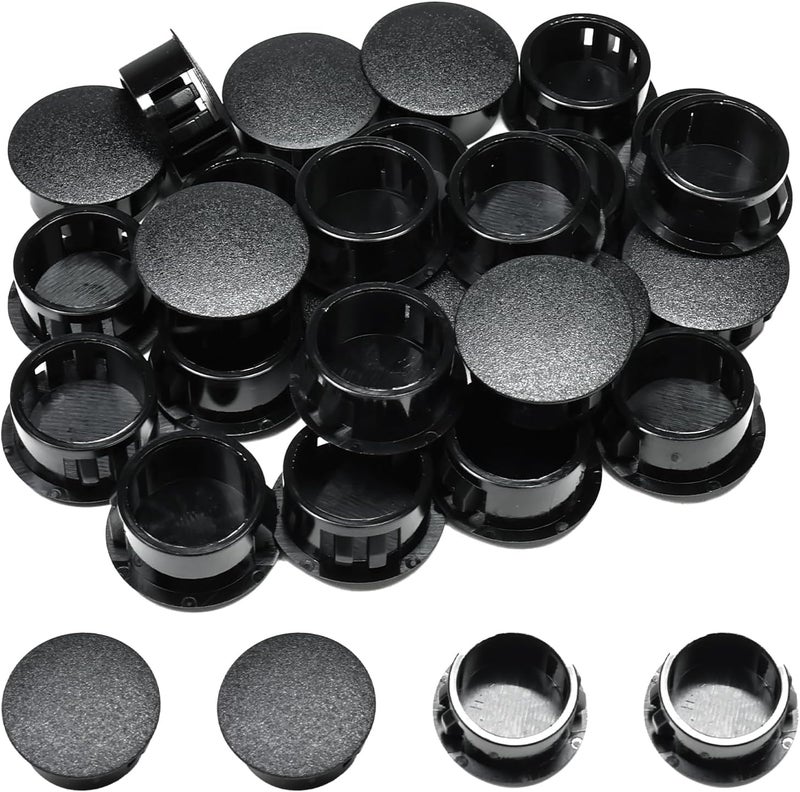 BOPOREAE 3/4 In/19 mm Plastic Plug for Round Hole, Snap-in Locking Flush Type Panel Plugs, Door Screw Hole Fastener Covers for Kitchen Cabinet, Furniture, Electric Boxes, Tube Pipe Choke (40PCS) - Image 1